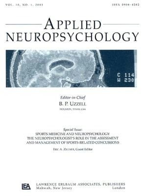 Sports Medicine and Neuropsychology: The Neuropsychologist's Role in the Assessment and Management of Sports-Related Concussions, Number 1