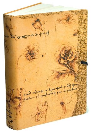 Fiori Da Vinci Tan Italian Leather Printed Journal with Tie 6x8