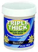Triple Thick Brilliant Brush-On Gloss Glaze-4 Ounce Jar by Deco Art: Product Image