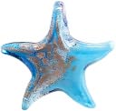 Blue Moon Enchanted Planet Glass Pendants-Starfish (50mmx55mm) - Blue/Gold 1/Pkg by Blue Moon Beads: Product Image