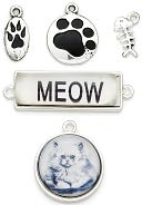 Blue Moon Tokens Metal Charms 5/Pkg-Antique Silver Cat by Blue Moon Beads: Product Image