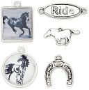 Blue Moon Tokens Metal Charms 5/Pkg-Antique Silver Horse by Blue Moon Beads: Product Image