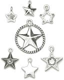 Blue Moon Tokens Metal Charms 7/Pkg-Silver Star by Blue Moon Beads: Product Image