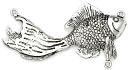 Blue Moon Tokens Metal Pendant 1/Pkg-Antique Silver Fish by Blue Moon Beads: Product Image