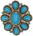 Blue Moon Royal Boheme Metal Pendant 1/Pkg-Flower Turquoise-Antique Silver by Blue Moon Beads: Product Image