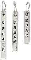 Blue Moon Poetiques Metal 3 Stick Word Pendant 3/Pkg-#5 - Silver by Blue Moon Beads: Product Image