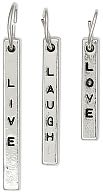 Blue Moon Poetiques Metal 3 Stick Word Pendant 3/Pkg-#6 - Silver by Blue Moon Beads: Product Image