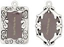 Blue Moon Poetiques Metal Photo Frame Charms 2/Pkg-#1 Silver by Blue Moon Beads: Product Image