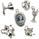 Blue Moon Madame Delphine's Metal Charms-Teapots Cameo-Antique Silver 6/Pkg by Blue Moon Beads: Product Image
