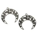 Blue Moon Madame Delphine's Metal Pendant-Round Scroll-Black 1/Pkg by Blue Moon Beads: Product Image