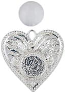 Blue Moon Design Studio Metal Pendants 2/Pkg-Heart with Bubble-Silver by Blue Moon Beads: Product Image