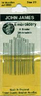 Crewel/Embroidery Hand Needles-Size 3/9 16/Pkg by Colonial Needle: Product Image