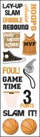 Basketball Clear Stickers 2.5"X10" Sheet-Hoops by Karen Foster: Product Image