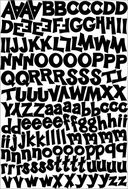 Alphabet Cardstock Stickers 5.5"X9" Sheet-Funky/Black by Karen Foster: Product Image