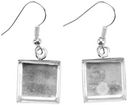 Base Elements Square Dangle Earring Bases 1 Pair/Pkg-Silver Overlay 12.7mm by Amate Studios: Product Image