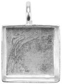 Base Elements Square Pendant Base 1/Pkg-Silver Overlay 15.78mm by Amate Studios: Product Image