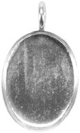 Base Elements Oval Pendant Base 1/Pkg-Silver Overlay 17x23.33mm by Amate Studios: Product Image