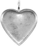 Base Elements Heart Pendant Base 1/Pkg-Silver Overlay 22.09x20.25mm by Amate Studios: Product Image