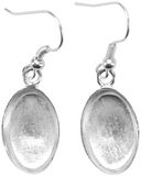 Base Elements Oval Dangle Earring Bases 1 Pair/Pkg-Silver Overlay 10.15x16mm by Amate Studios: Product Image