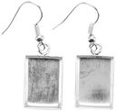 Base Elements Rectangle Dangle Earring Bases 1 Pair/Pkg-Silver Overlay 11x16.9mm by Amate Studios: Product Image
