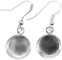 Base Elements Circle Dangle Earring Bases 1 Pair/Pkg-Silver Overlay 10.5mm by Amate Studios: Product Image