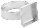 Base Elements Large Adjustable Square Ring Base 1/Pkg-Silver Overlay 12.7mm by Amate Studios: Product Image