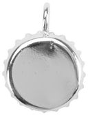 Bottle Cap Pendant-Silver Overlay by Amate Studios: Product Image