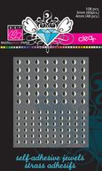 Bazzill Self-Adhesive Jewels 3mm & 4mm Mix 108/Pkg-Clear by Bazzill: Product Image