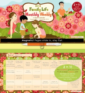 2012 Family Life Monthly Weekly Calendar