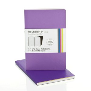 Moleskine Volant Pocket Ruled Notebook, Violet Set of 2