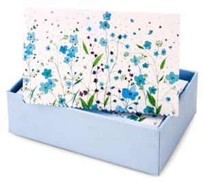 Blue Flowers Desk Notes 250 Sheets