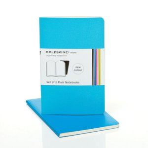 Moleskine Volant Pocket Plain Notebook, Antwerp/Prussian Blue Set of 2