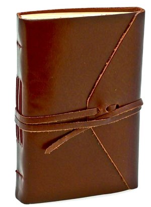 Bombay Brown Leather Journal with Tie 4x6