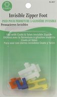 Invisible Zipper Foot-For C&C Article F84 by Coats: Thread & Zippers: Product Image