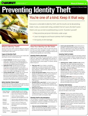 Preventing Identity Theft (Quamut)