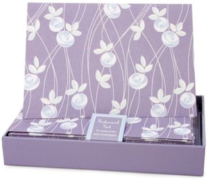 Lavender Glass Rose Boxed Note Card - Set of 10