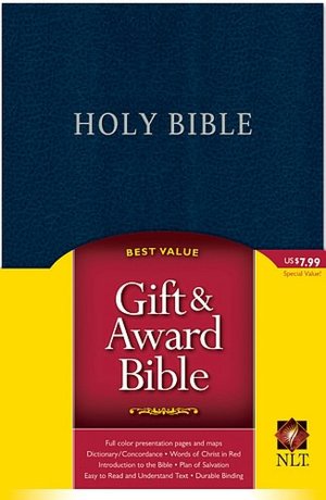 Gift and Award Bible NLT Navy Imitation Leather