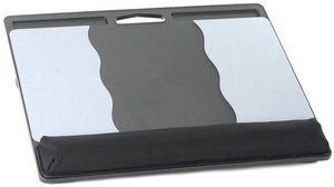 Black/Gray Computer Lapdesk with Wrist Pad