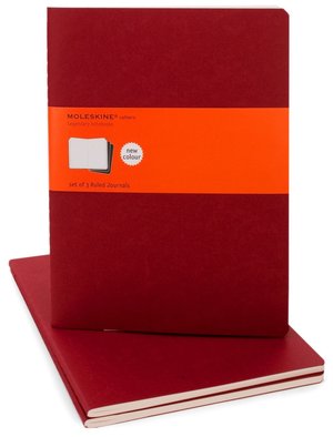Moleskine Cahier Red Extra Large Ruled Journal, Set of 3