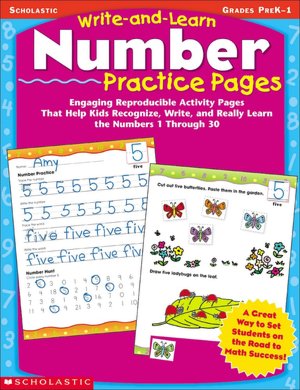 Write-and-Learn Number Practice Pages (Grades PreK-1)