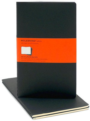 Moleskine Cahier Black Large Ruled Journal, Set of 3