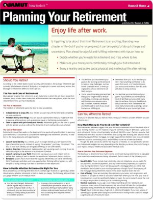Planning Your Retirement (Quamut)