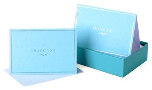 Box Card Blue Elegance Thank You set of 14