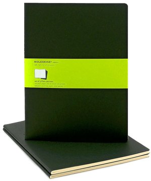 Moleskine Cahier Black Extra Large Plain Journal, Set of 3