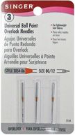 Ball Point Overlock Machine Needle-Size 80/12 3/Pkg by Singer: Product Image