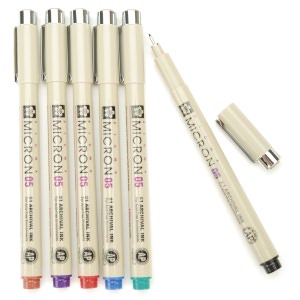 Pigma Micron Pen Set #05 0.45mm 6/Pkg-Black, Red, Blue, Green, Brown, Purple