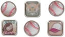 Baseball Bubble Brads 6/Pkg by Karen Foster: Product Image