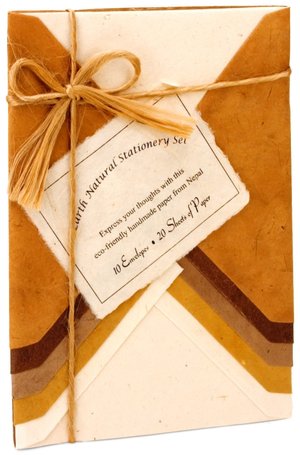 Naturals & Browns Assorted Handmade Stationery Set- 20 Sheets