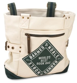 World's Best Bookbag Green/Natural 2 Color Canvas with Web Handles (12.75x3x13.5)