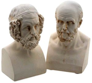 Homer and Aristotle Cast Marble Bookends Set of 2
